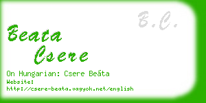 beata csere business card
