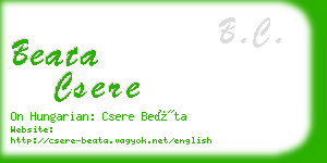 beata csere business card